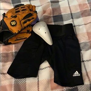 Wilson glove & Addias YXS fitted briefs w/ cup